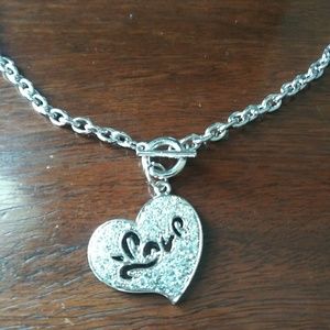 Toggle heart love necklace